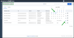 Download scheduled report by selecting date from calendar picker in Analytics for 8x8 Work Scheduled Emails